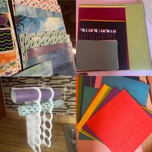 Cardstock + Vinyl Lot (~110 Sheets + Vinyl Holder)